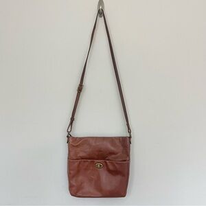 Margot Brown Soft Leather Crossbody Bag with Beige Interior Purse Adjustable